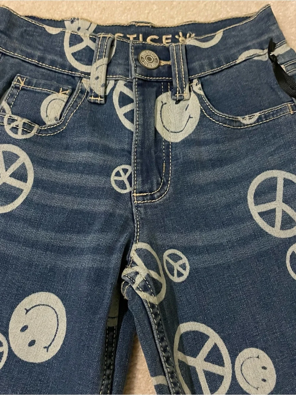 JUSTICE Stranger Things mini mom jeans-kids size 6 NWT